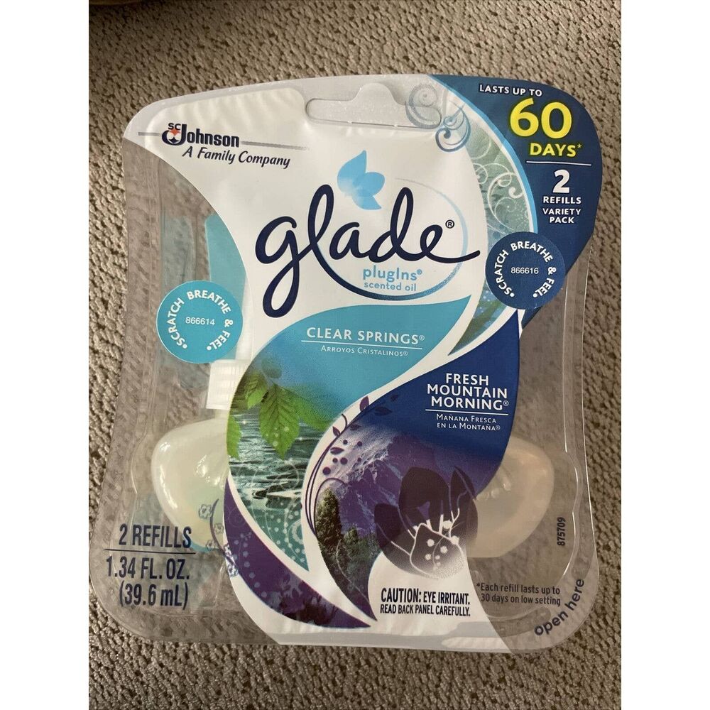 Glade Plugins Scented Oil Refills Clear Springs & Fresh Mountain Morning 2 Pack